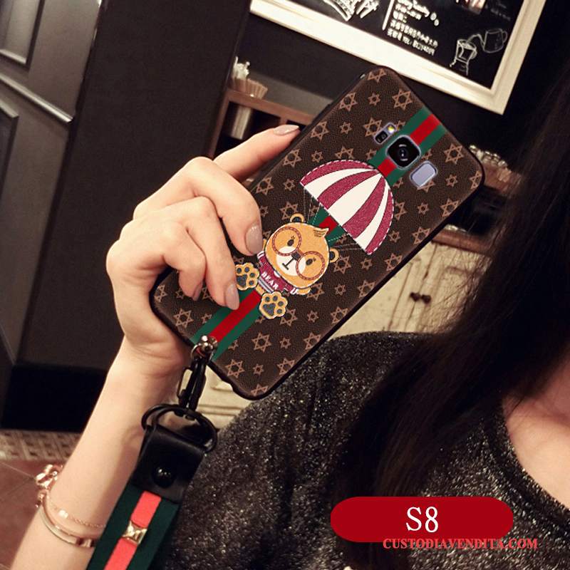 Custodia Samsung Galaxy S8 Silicone Piccolatelefono, Cover Samsung Galaxy S8 Creativo Rosso Collo Appeso