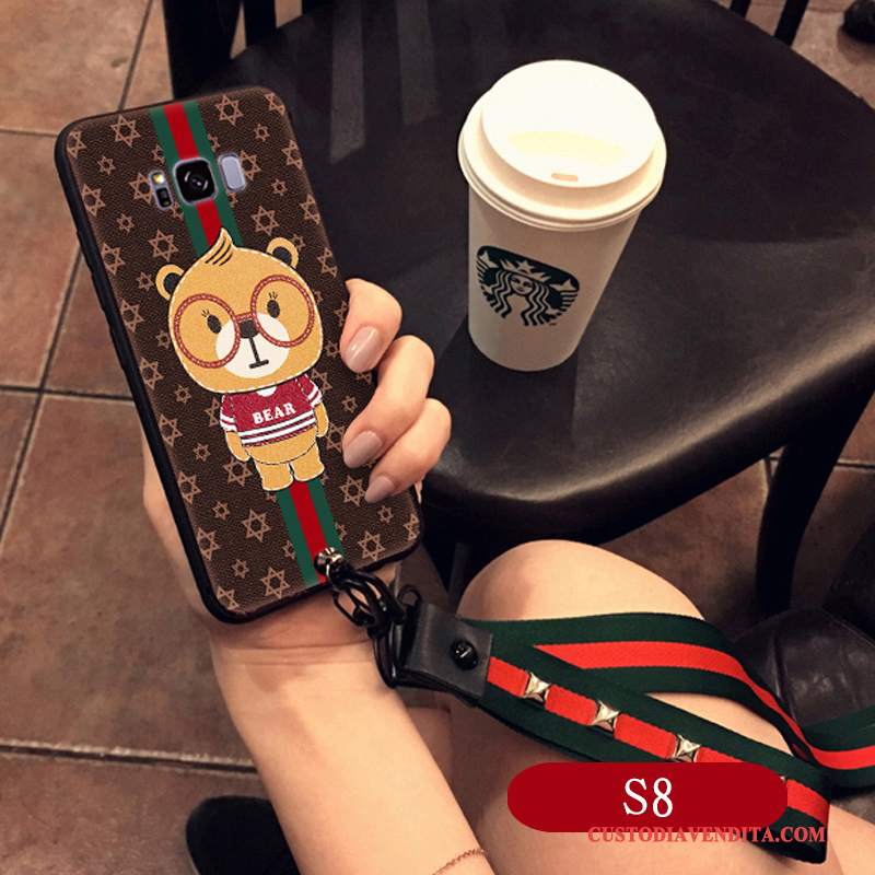 Custodia Samsung Galaxy S8 Silicone Piccolatelefono, Cover Samsung Galaxy S8 Creativo Rosso Collo Appeso