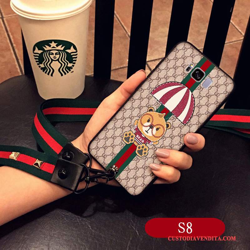 Custodia Samsung Galaxy S8 Silicone Piccolatelefono, Cover Samsung Galaxy S8 Creativo Rosso Collo Appeso
