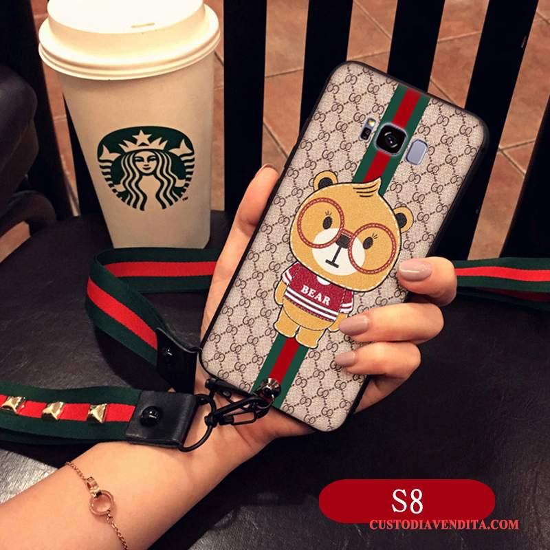 Custodia Samsung Galaxy S8 Silicone Piccolatelefono, Cover Samsung Galaxy S8 Creativo Rosso Collo Appeso