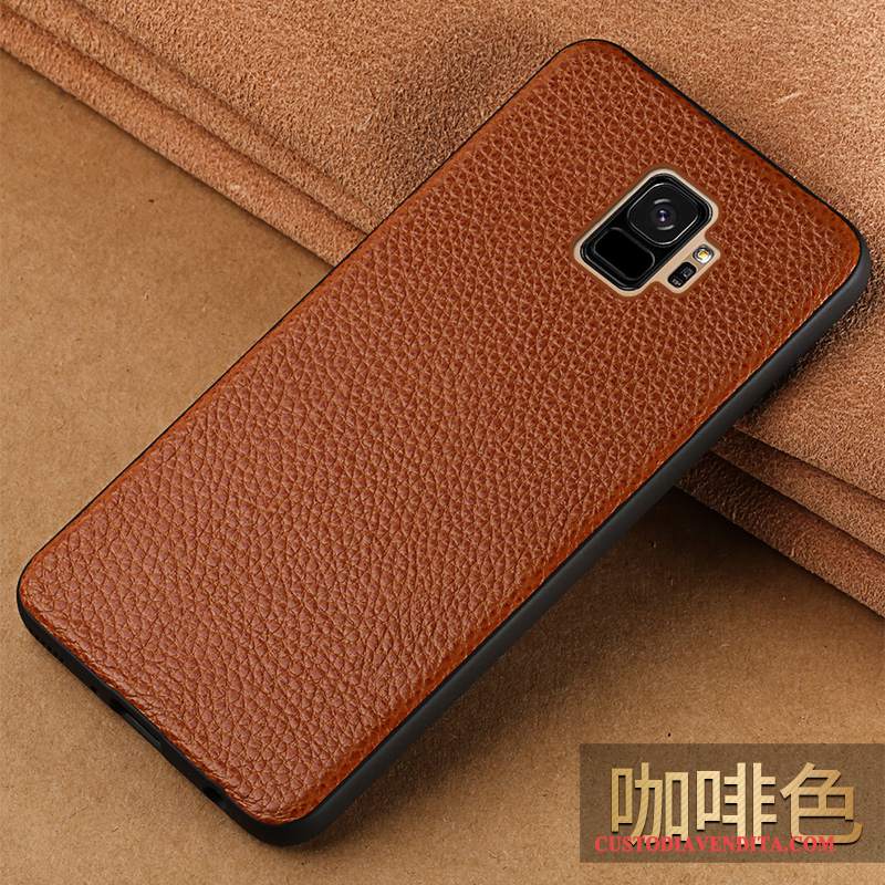 Custodia Samsung Galaxy S9 Creativo Nero Sottile, Cover Samsung Galaxy S9 Pelle Anti-caduta Marchio Di Tendenza