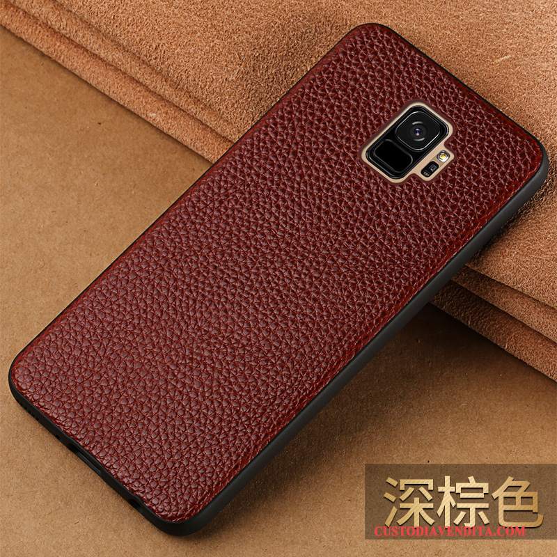 Custodia Samsung Galaxy S9 Creativo Nero Sottile, Cover Samsung Galaxy S9 Pelle Anti-caduta Marchio Di Tendenza