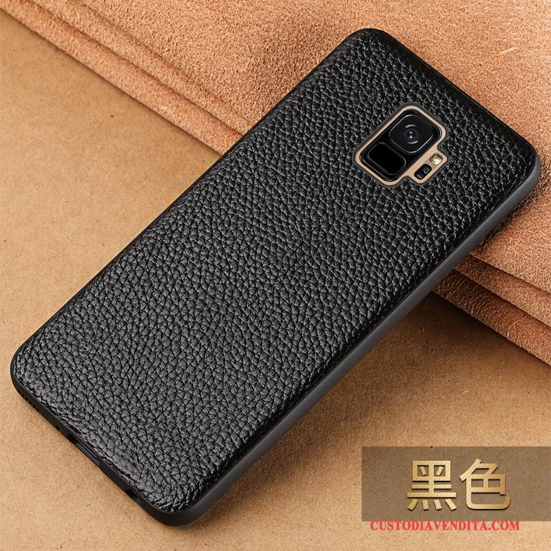 Custodia Samsung Galaxy S9 Creativo Nero Sottile, Cover Samsung Galaxy S9 Pelle Anti-caduta Marchio Di Tendenza