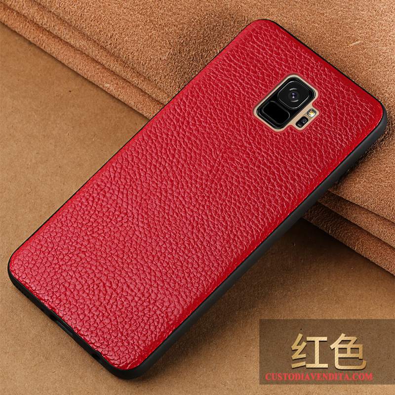 Custodia Samsung Galaxy S9 Creativo Nero Sottile, Cover Samsung Galaxy S9 Pelle Anti-caduta Marchio Di Tendenza