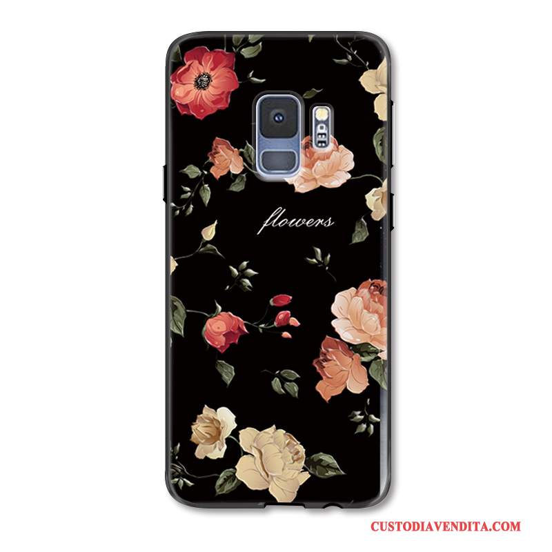 Custodia Samsung Galaxy S9 Goffratura Rosa Anti-caduta, Cover Samsung Galaxy S9 Protezione Verde Vento