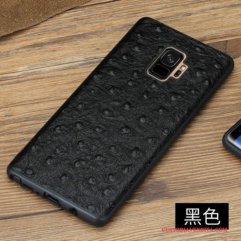 Custodia Samsung Galaxy S9+ Pelle Di Personalità Anti-caduta, Cover Samsung Galaxy S9+ Protezione Tutto Incluso Nero