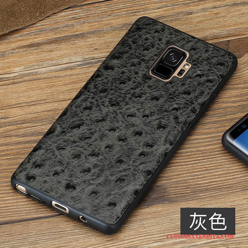 Custodia Samsung Galaxy S9+ Pelle Di Personalità Anti-caduta, Cover Samsung Galaxy S9+ Protezione Tutto Incluso Nero
