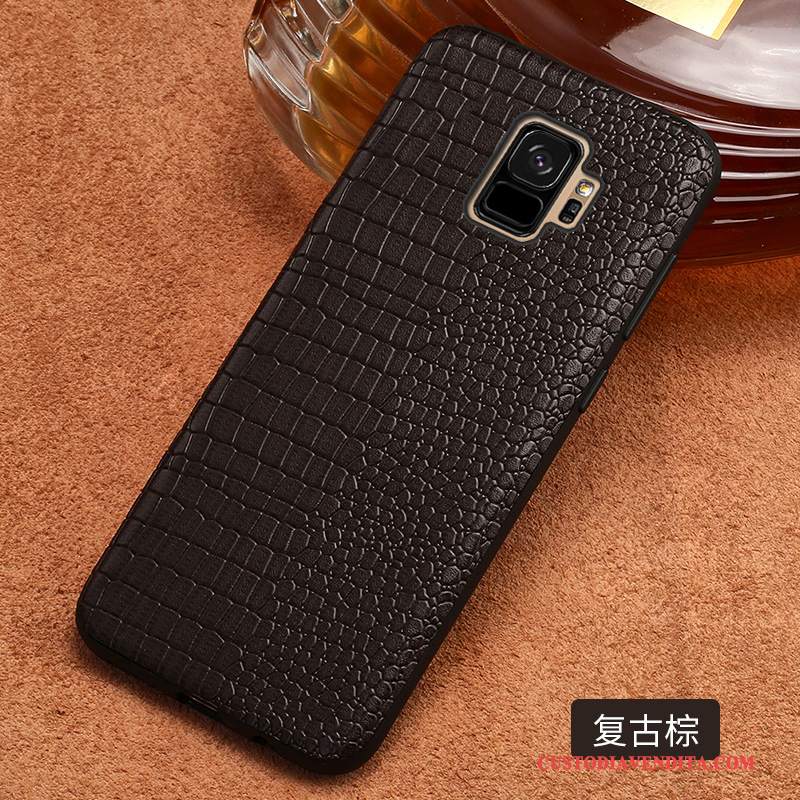 Custodia Samsung Galaxy S9 Pelle Di Personalità Bianco, Cover Samsung Galaxy S9 Creativo Lusso Marchio Di Tendenza