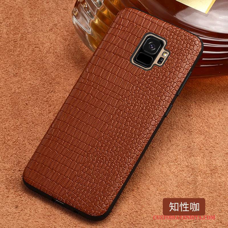 Custodia Samsung Galaxy S9 Pelle Di Personalità Bianco, Cover Samsung Galaxy S9 Creativo Lusso Marchio Di Tendenza
