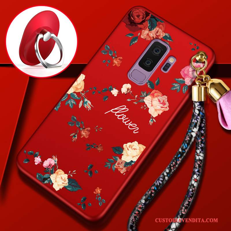 Custodia Samsung Galaxy S9+ Protezione Tutto Incluso Anti-caduta, Cover Samsung Galaxy S9+ Rosso Tendenza