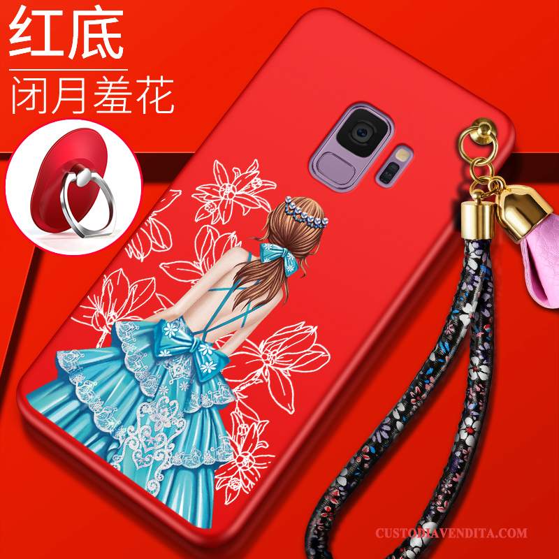 Custodia Samsung Galaxy S9 Silicone Morbido Rosso, Cover Samsung Galaxy S9 Protezione Telefono Tendenza