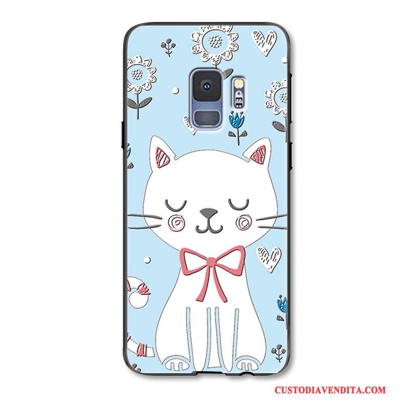 Custodia Samsung Galaxy S9+ Silicone Ring Anti-caduta, Cover Samsung Galaxy S9+ Moda Blu Chiaro Bello