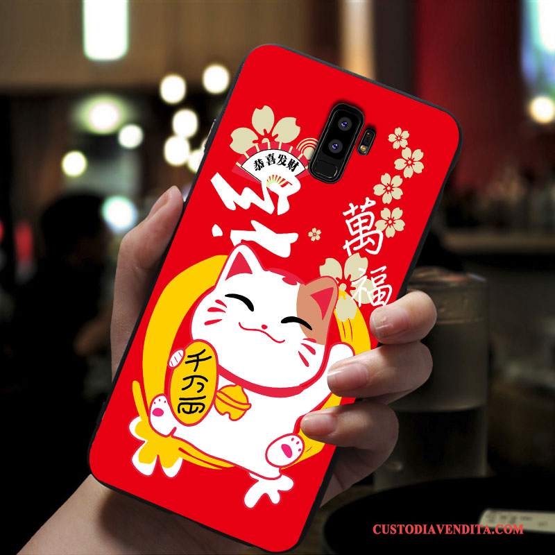 Custodia Samsung Galaxy S9+ Silicone Rosso Macchiati, Cover Samsung Galaxy S9+ Protezione Telefono Anti-caduta