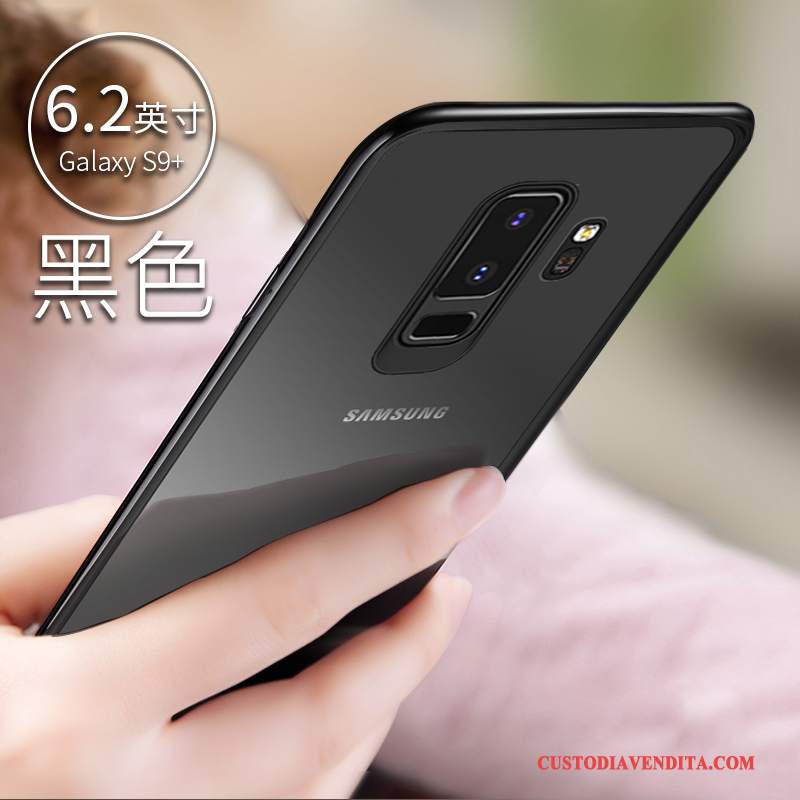 Custodia Samsung Galaxy S9+ Silicone Sottili Trasparente, Cover Samsung Galaxy S9+ Protezione Anti-caduta Nero