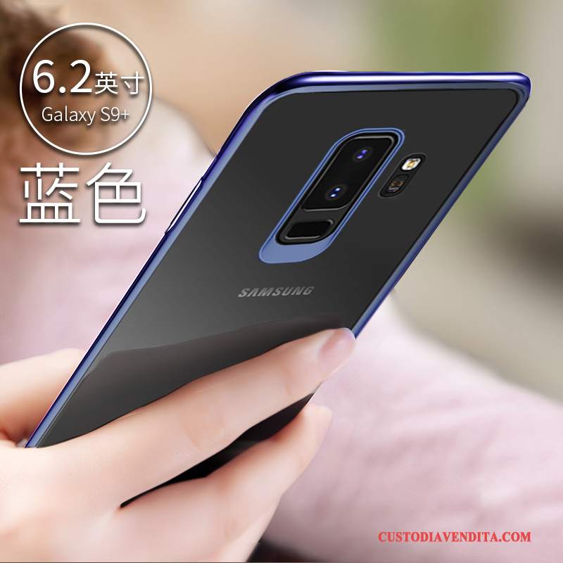 Custodia Samsung Galaxy S9+ Silicone Sottili Trasparente, Cover Samsung Galaxy S9+ Protezione Anti-caduta Nero