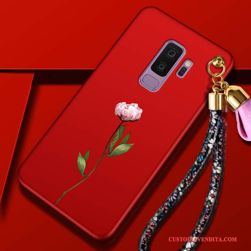 Custodia Samsung Galaxy S9+ Silicone Tendenzatelefono, Cover Samsung Galaxy S9+ Protezione Morbido Rosso