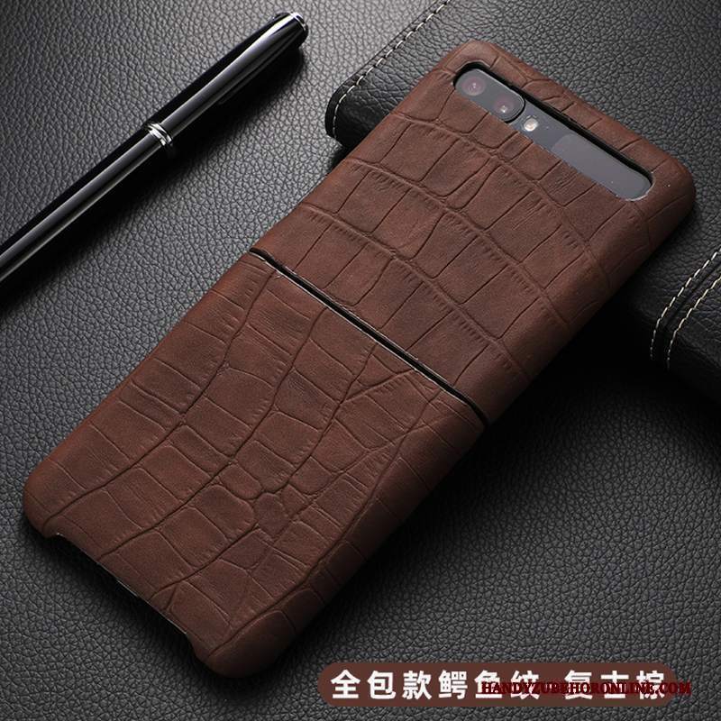 Custodia Samsung Z Flip Pelle High End Tutto Incluso, Cover Samsung Z Flip Protezione Anti-caduta Puro