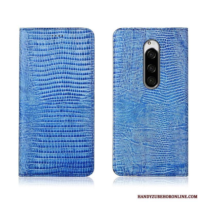Custodia Sony Xperia 1 Folio Verde Morbido, Cover Sony Xperia 1 Pelle Tutto Incluso Anti-caduta