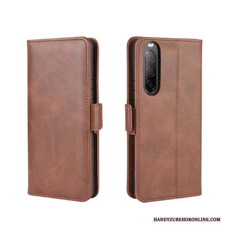 Custodia Sony Xperia 10 Ii Protezione Nero Fibbia, Cover Sony Xperia 10 Ii Folio Cartatelefono