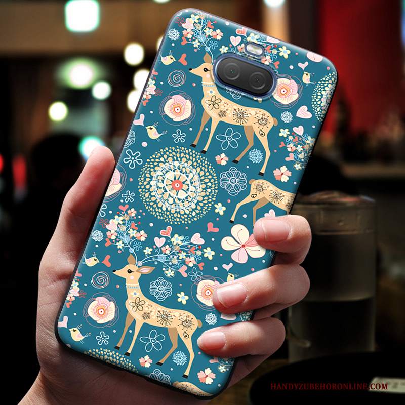 Custodia Sony Xperia 10 Plus Cartone Animato Morbido Bello, Cover Sony Xperia 10 Plus Goffratura Blutelefono