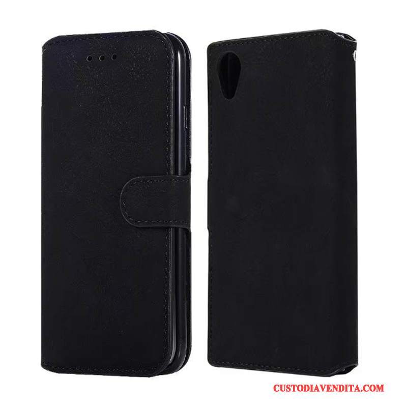 Custodia Sony Xperia Xa1 Plus Pelle Carta Verde, Cover Sony Xperia Xa1 Plus Protezione Telefono