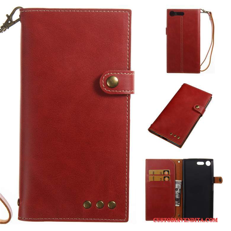 Custodia Sony Xperia Xz Premium Folio Nero Affari, Cover Sony Xperia Xz Premium Pelle Telefono