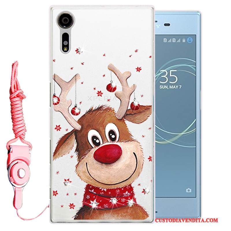 Custodia Sony Xperia Xz Strass Oro Morbido, Cover Sony Xperia Xz Silicone Telefono