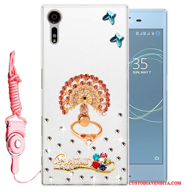 Custodia Sony Xperia Xz Strass Oro Morbido, Cover Sony Xperia Xz Silicone Telefono