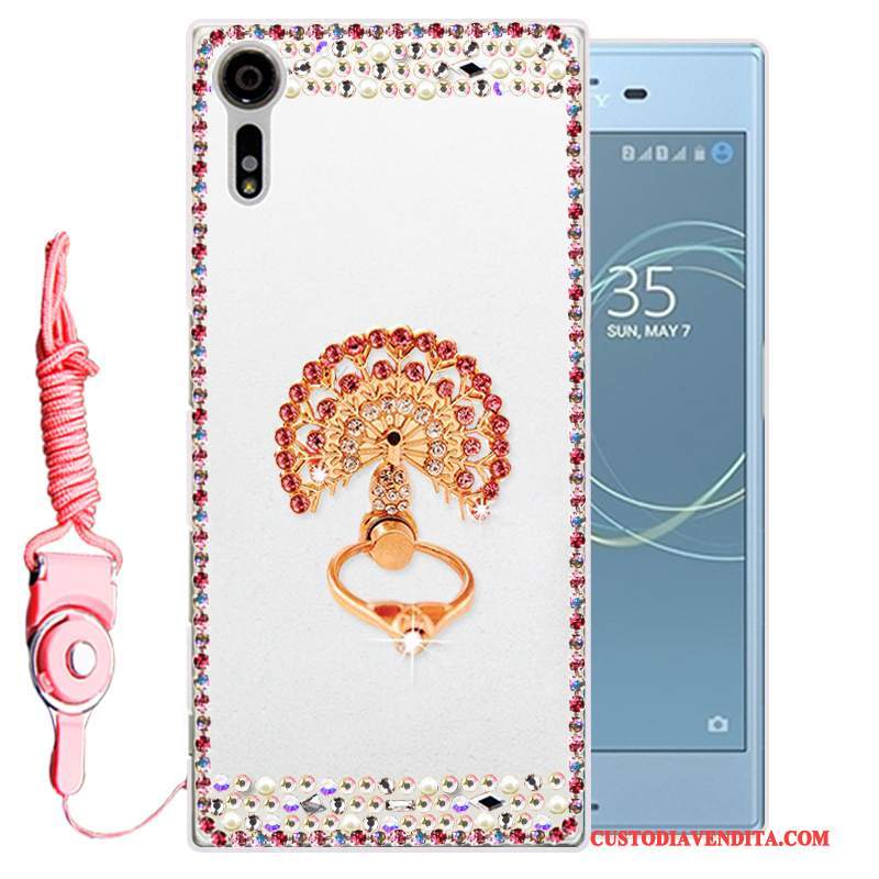 Custodia Sony Xperia Xz Strass Oro Morbido, Cover Sony Xperia Xz Silicone Telefono