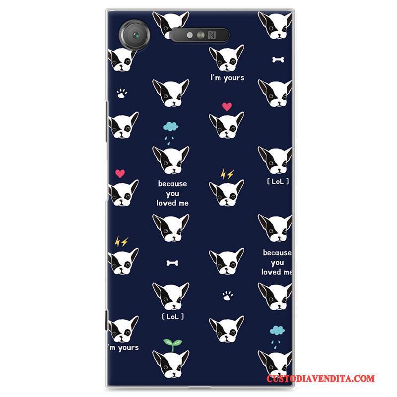 Custodia Sony Xperia Xz1 Cartone Animato Difficiletelefono, Cover Sony Xperia Xz1 Protezione Blu