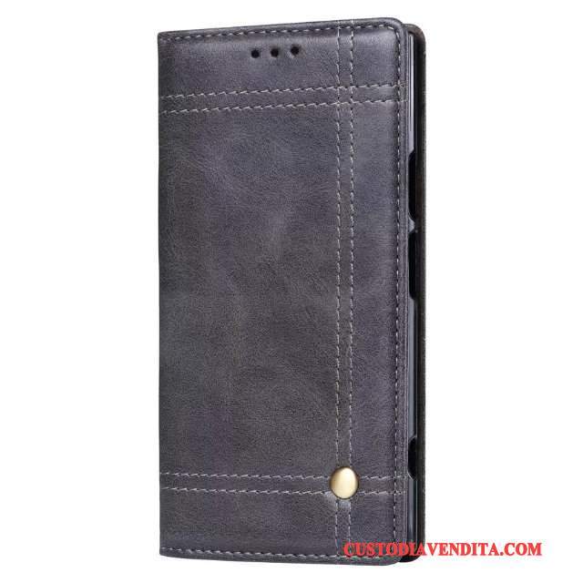 Custodia Sony Xperia Xz1 Compact Pelle Lusso Chiaro, Cover Sony Xperia Xz1 Compact Protezione Magneticotelefono