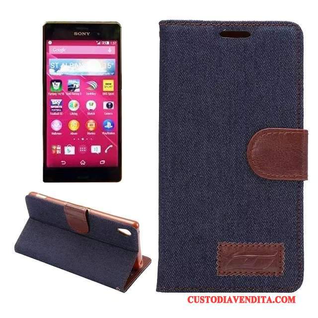 Custodia Sony Xperia Z3+ Colore Morbidotelefono, Cover Sony Xperia Z3+ Pelle Panno Modello