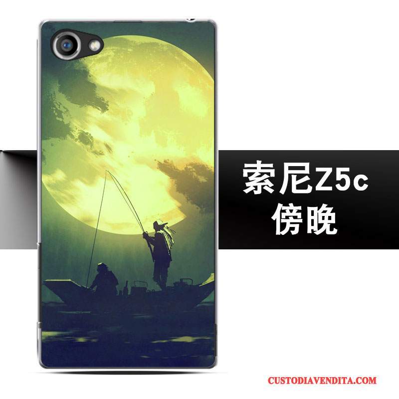 Custodia Sony Xperia Z5 Compact Goffratura Macchiati Grigio, Cover Sony Xperia Z5 Compact Protezione Telefono Anti-caduta