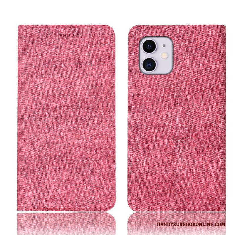 Custodia iPhone 11 Pelle Blutelefono, Cover iPhone 11 Protezione Cotone E Lino Anti-caduta