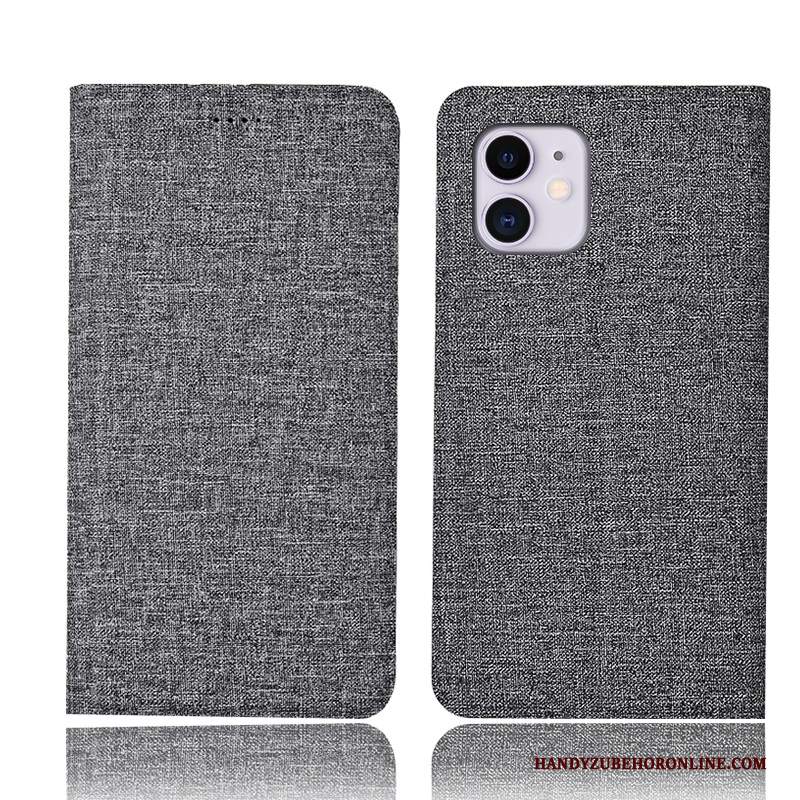 Custodia iPhone 11 Pelle Blutelefono, Cover iPhone 11 Protezione Cotone E Lino Anti-caduta