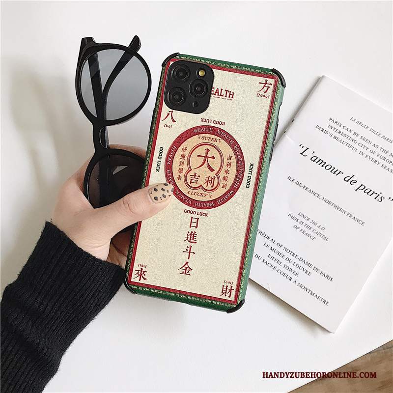 Custodia iPhone 11 Pro Creativo Anti-caduta Tendenza, Cover iPhone 11 Pro Goffratura Verde Tutto Incluso