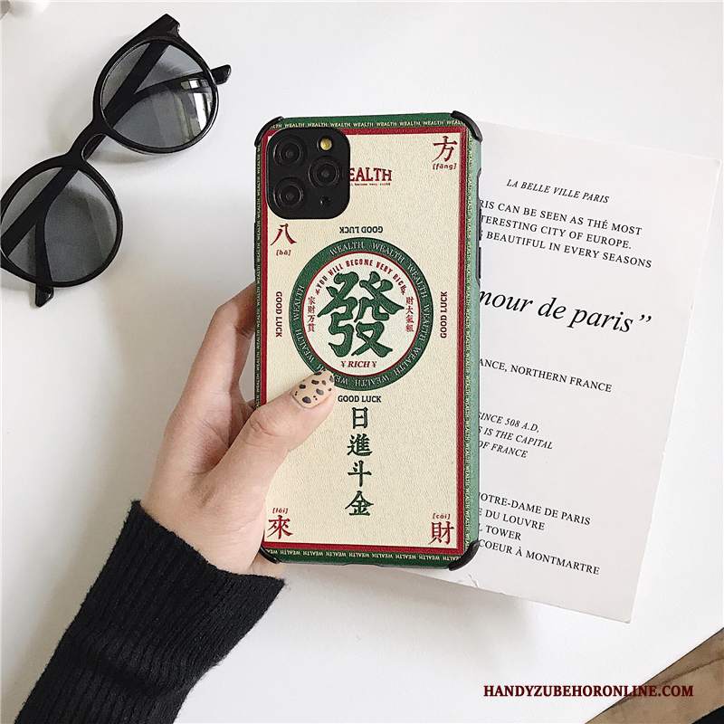 Custodia iPhone 11 Pro Creativo Anti-caduta Tendenza, Cover iPhone 11 Pro Goffratura Verde Tutto Incluso