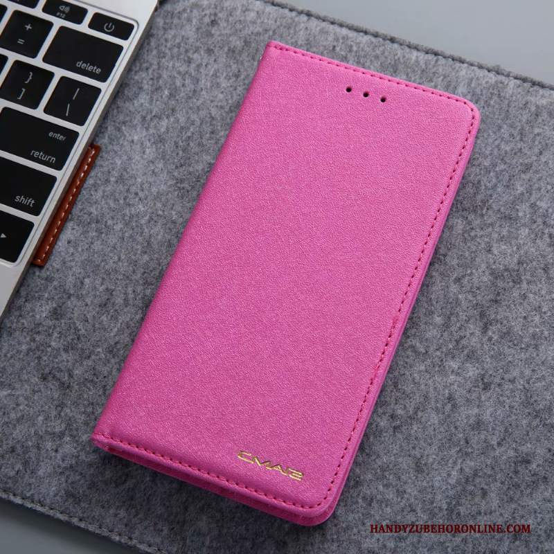 Custodia iPhone 11 Pro Pelle Sottile Rosa, Cover iPhone 11 Pro Seta Modello Carta