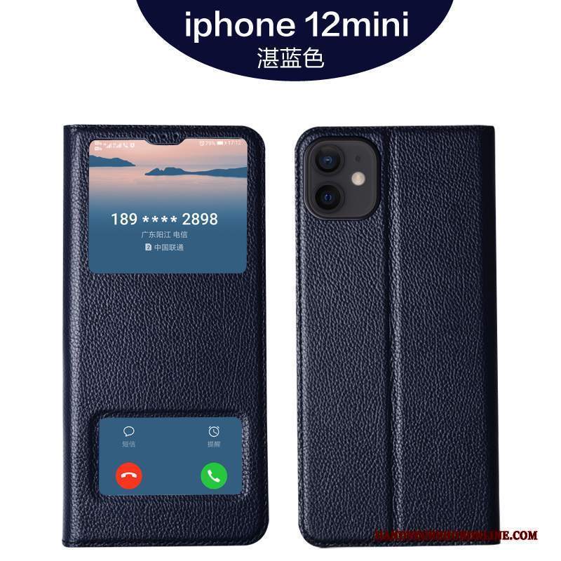 Custodia iPhone 12 Mini Folio High End Qualità, Cover iPhone 12 Mini Pelle Telefono Morbido
