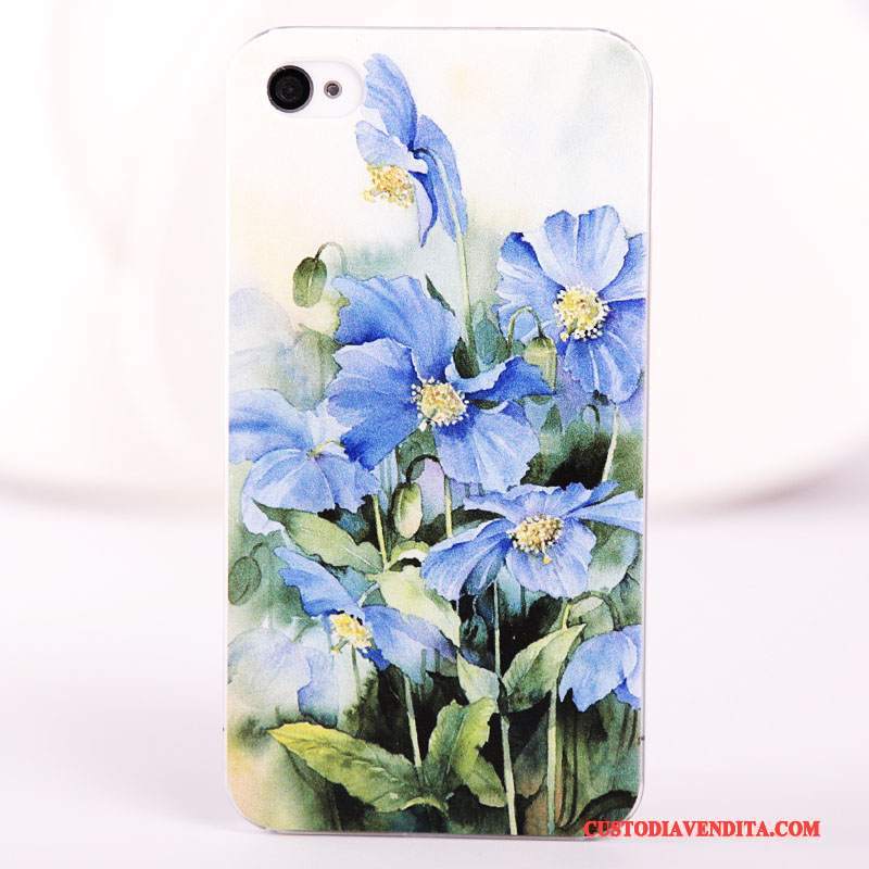 Custodia iPhone 4/4s Colore Blu Difficile, Cover iPhone 4/4s Protezione Macchiatitelefono