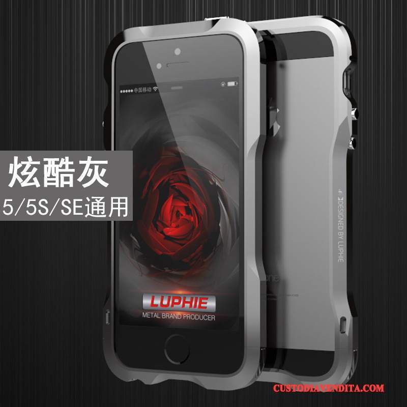 Custodia iPhone 5/5s Anti-caduta Metallo, Cover iPhone 5/5s Nerotelefono