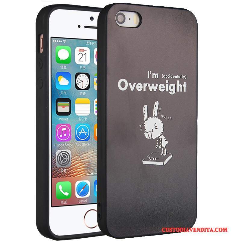Custodia iPhone 5/5s Creativo Giallo Morbido, Cover iPhone 5/5s Protezione Ornamenti Appesi Anti-caduta