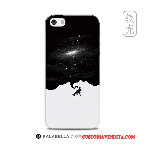 Custodia iPhone 5/5s Creativo Telefono Morbido, Cover iPhone 5/5s Silicone Accessori Blu