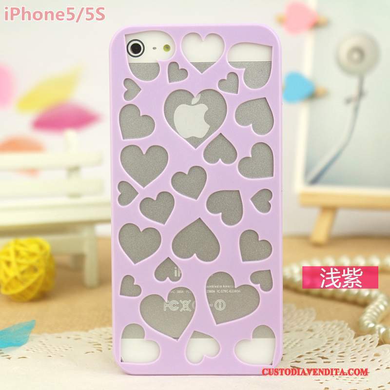 Custodia iPhone 5/5s Protezione Rosa Giallo, Cover iPhone 5/5s Fiori Intaglio