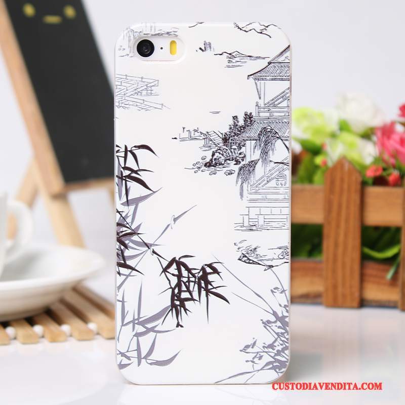 Custodia iPhone 5/5s Protezione Rosa Leggere, Cover iPhone 5/5s Goffratura Morbidotelefono
