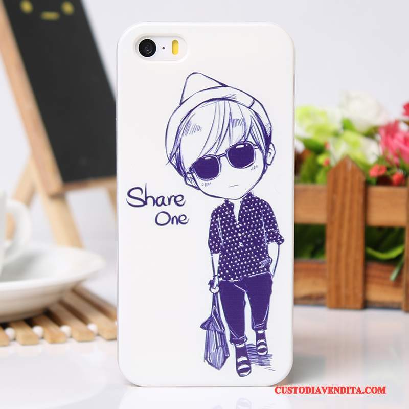 Custodia iPhone 5/5s Protezione Rosa Leggere, Cover iPhone 5/5s Goffratura Morbidotelefono