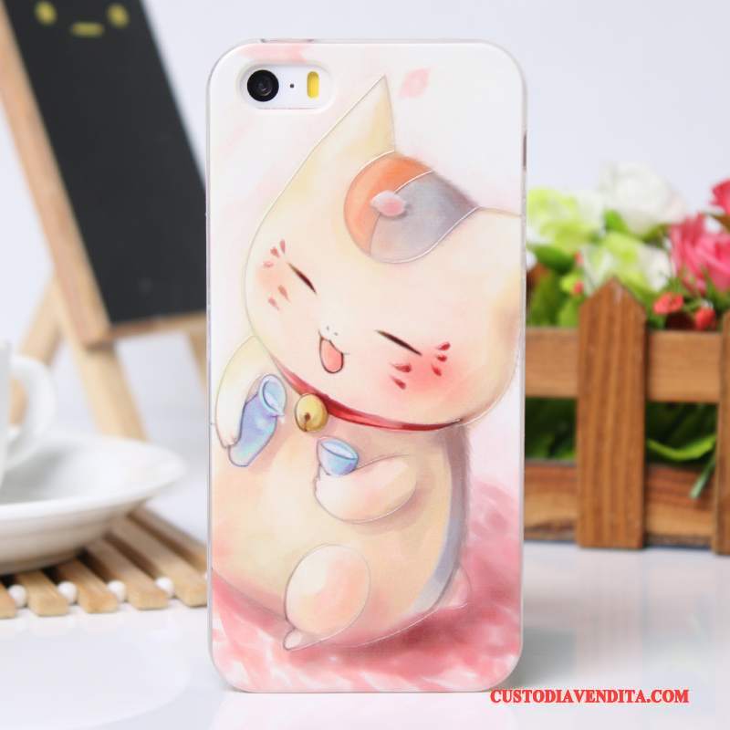 Custodia iPhone 5/5s Protezione Rosa Leggere, Cover iPhone 5/5s Goffratura Morbidotelefono