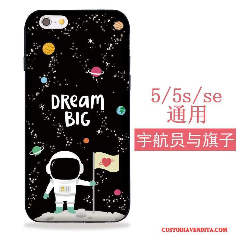 Custodia iPhone 5/5s Silicone Morbidotelefono, Cover iPhone 5/5s Nero