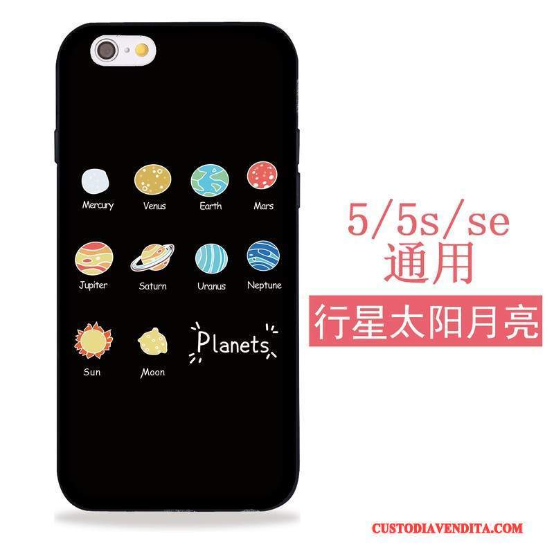 Custodia iPhone 5/5s Silicone Morbidotelefono, Cover iPhone 5/5s Nero
