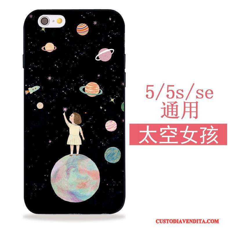 Custodia iPhone 5/5s Silicone Morbidotelefono, Cover iPhone 5/5s Nero
